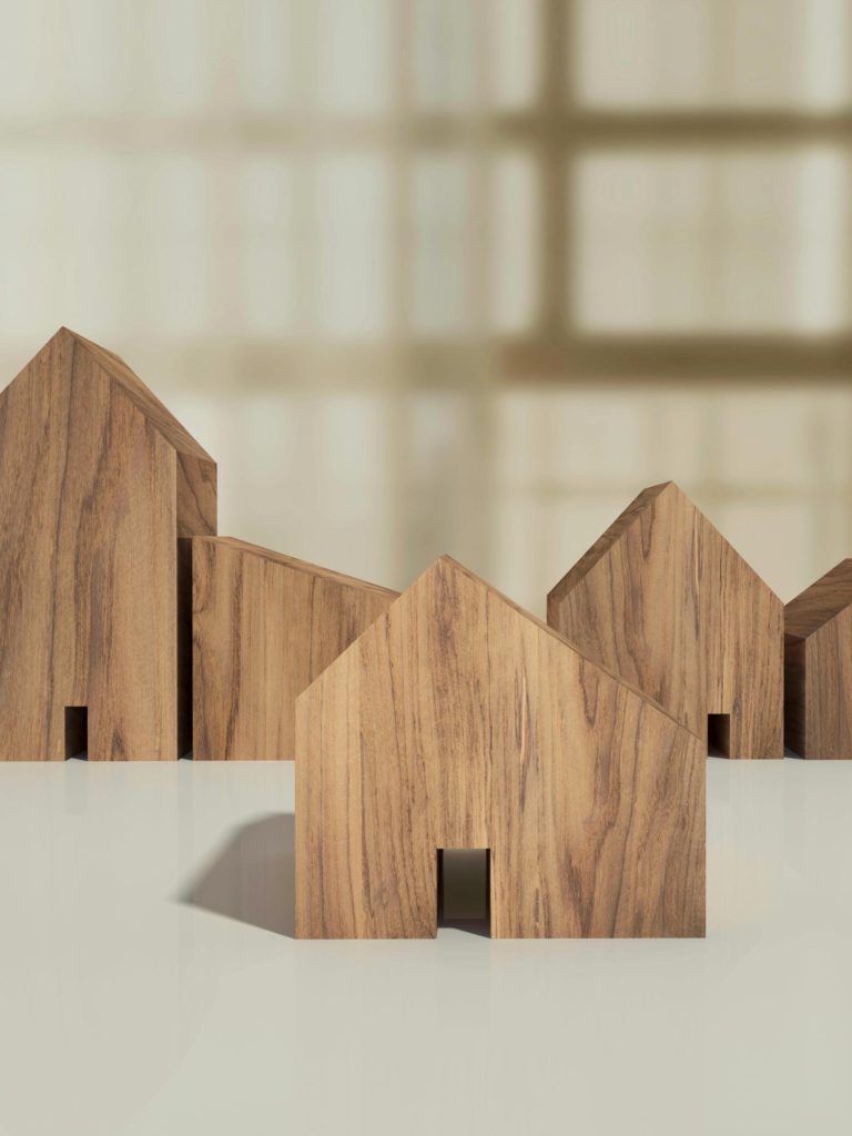 wooden house model housing real estate concept